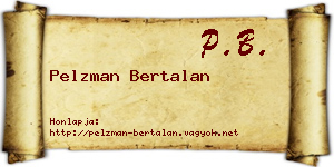 Pelzman Bertalan névjegykártya